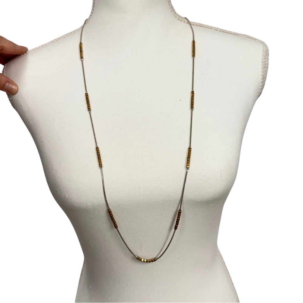 LC Lauren Conrad Silver Gold Tone Long Chain Necklace Womens Jewelry Classic